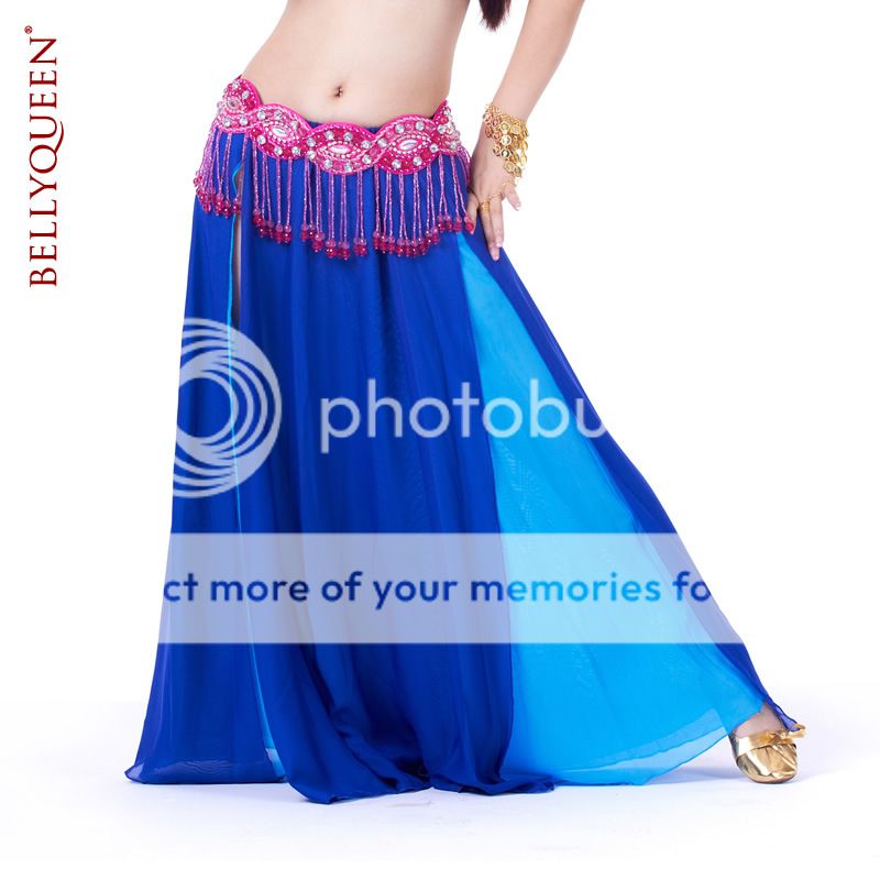 Dancewear Polyester Belly Dance Skirt Double Colors For Ladies